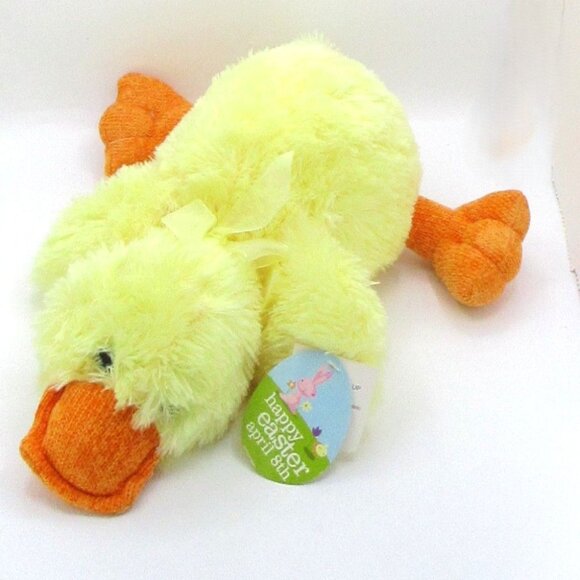 Floppy Duck Plush Laying 16" Easter With Bow  Walmart New - Picture 1 of 4